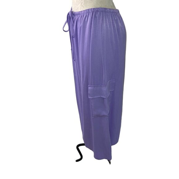 If She Loves Womens Skirt Size Large Purple Cargo Pockets Drawstring Waist USA - Picture 2 of 8